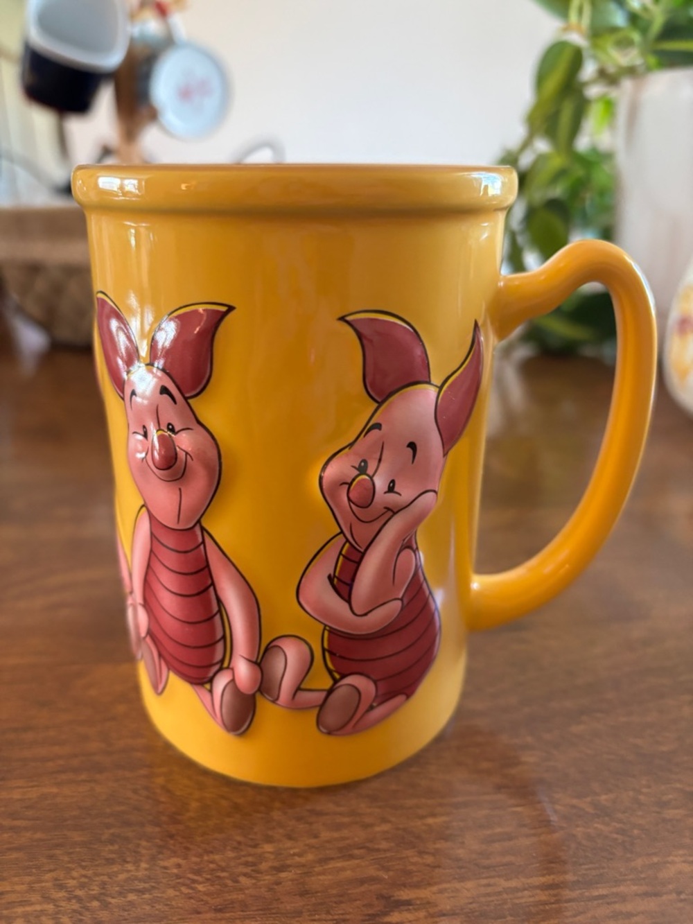 Disney Yellow Piglet Ceramic Mug with Pink Character Art